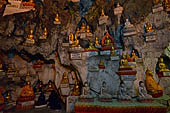 Inle Lake Myanmar. Pindaya, the famous Shwe Oo Min pagoda, a natural cave filled with thousands of gilded Buddha statues. 